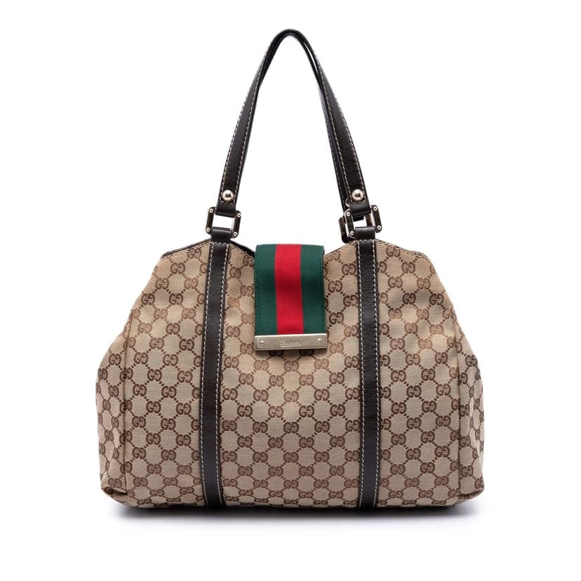 Gucci GG Canvas Web New Ladies Tote