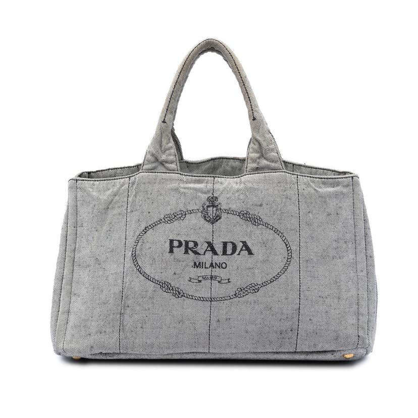 Prada Large Canvas Canapa Logo Satchel
