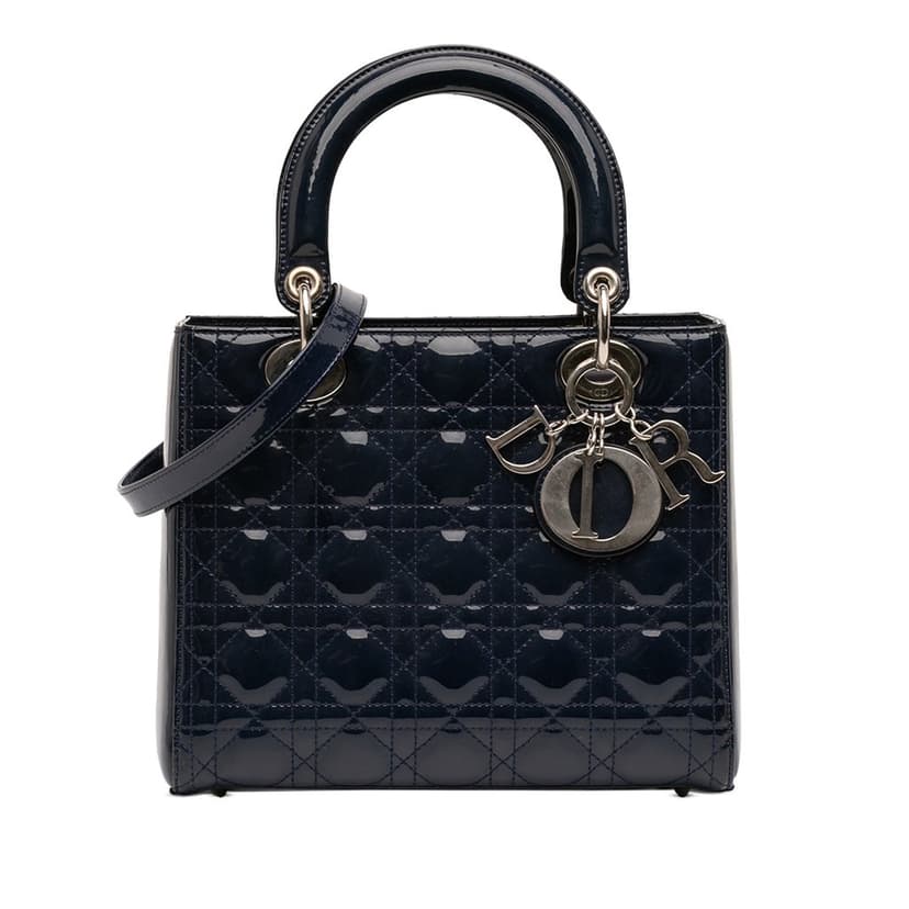 Dior Medium Patent Cannage Lady Dior