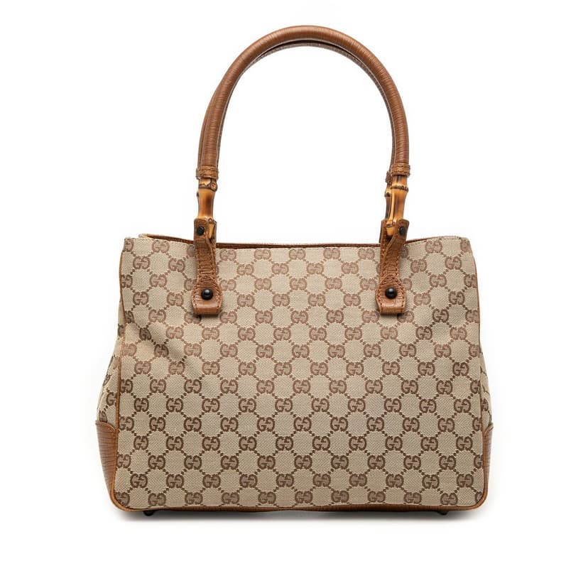 Gucci GG Canvas Bamboo Tote