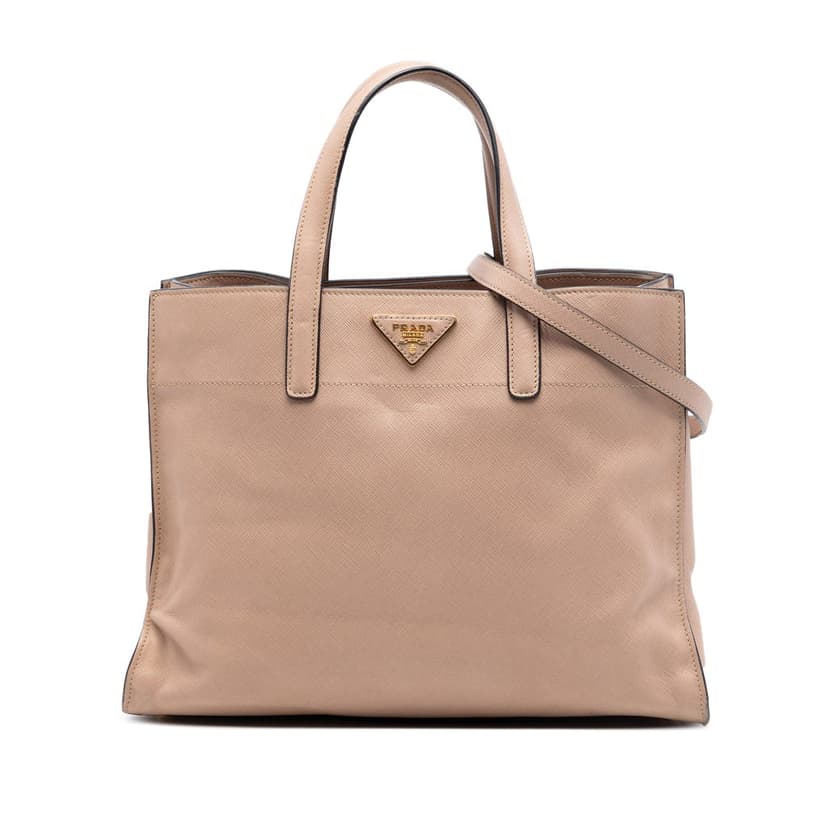 Prada Saffiano Soft Triple Pocket Satchel