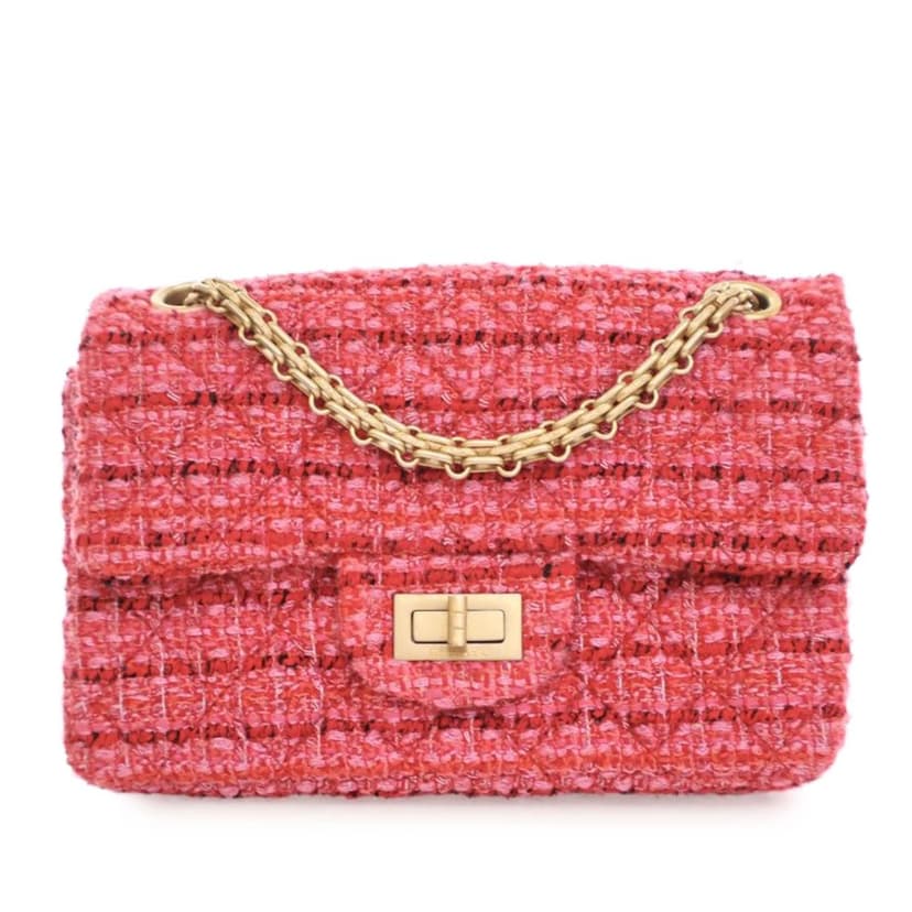 Chanel إصدار مصغر 2.55 تويد ذو غطاء واحد 224