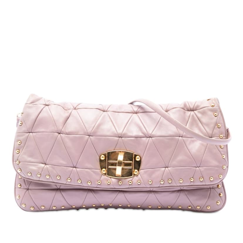 Miu Miu Studded Matelasse Nappa Shoulder Bag