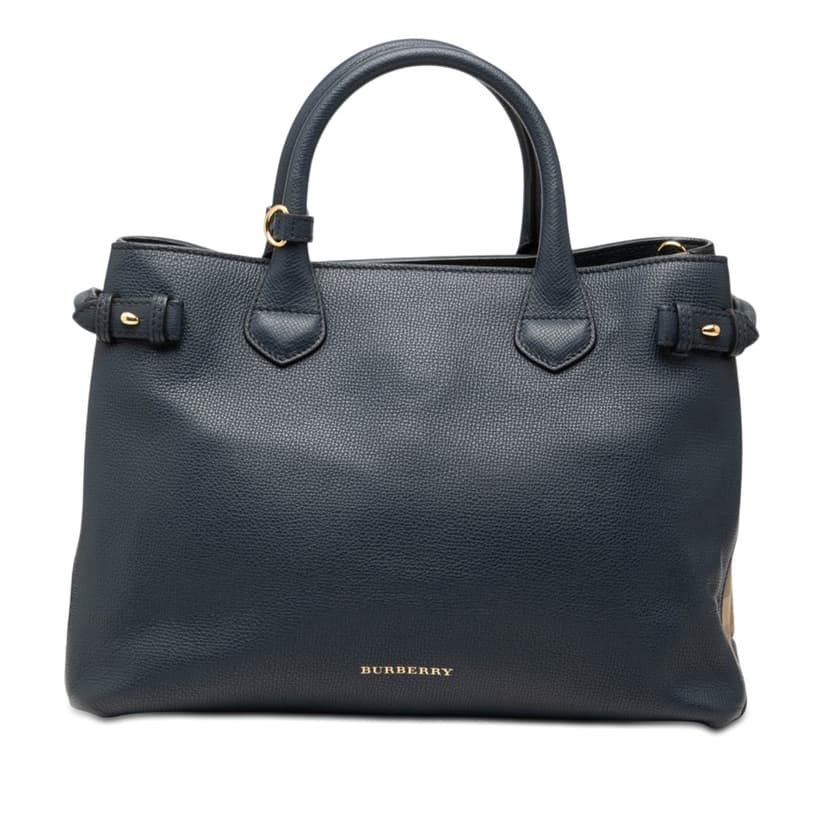 Burberry Medium Leather and House Check Banner Satchel