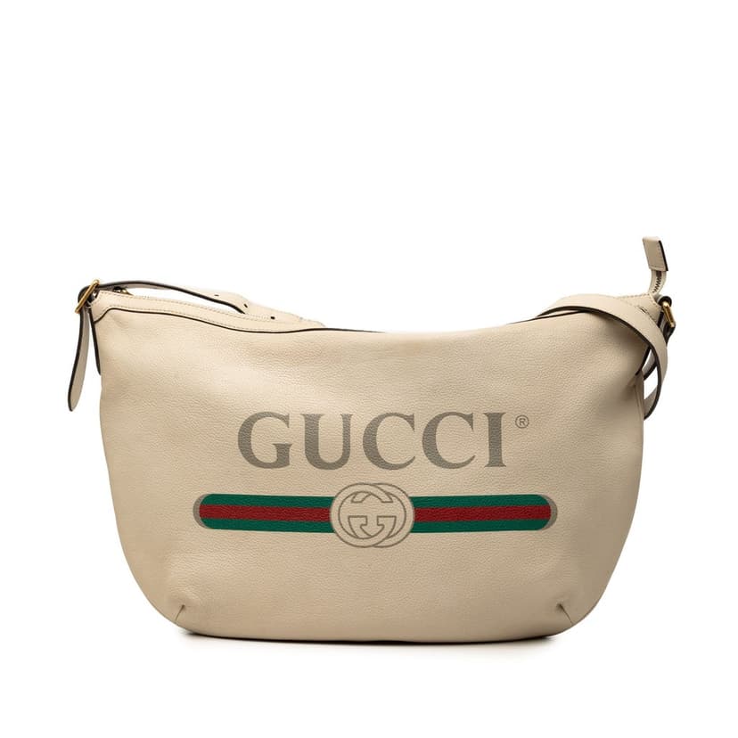 Gucci Leather Logo Half Moon Crossbody
