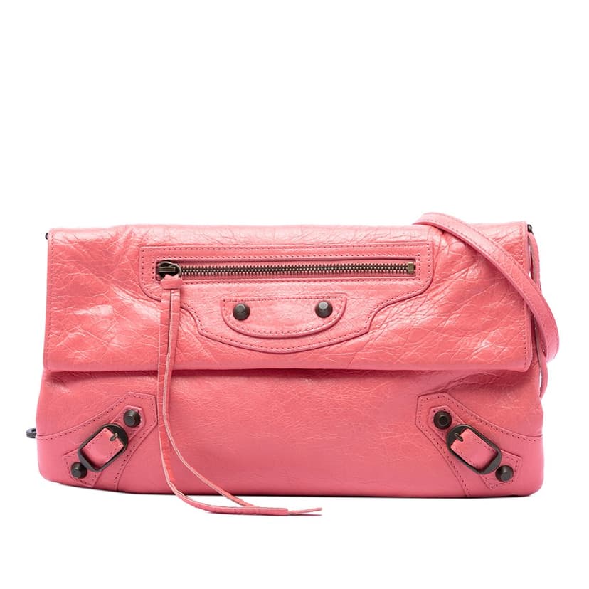 Balenciaga Lambskin Motocross Classic Envelope Crossbody