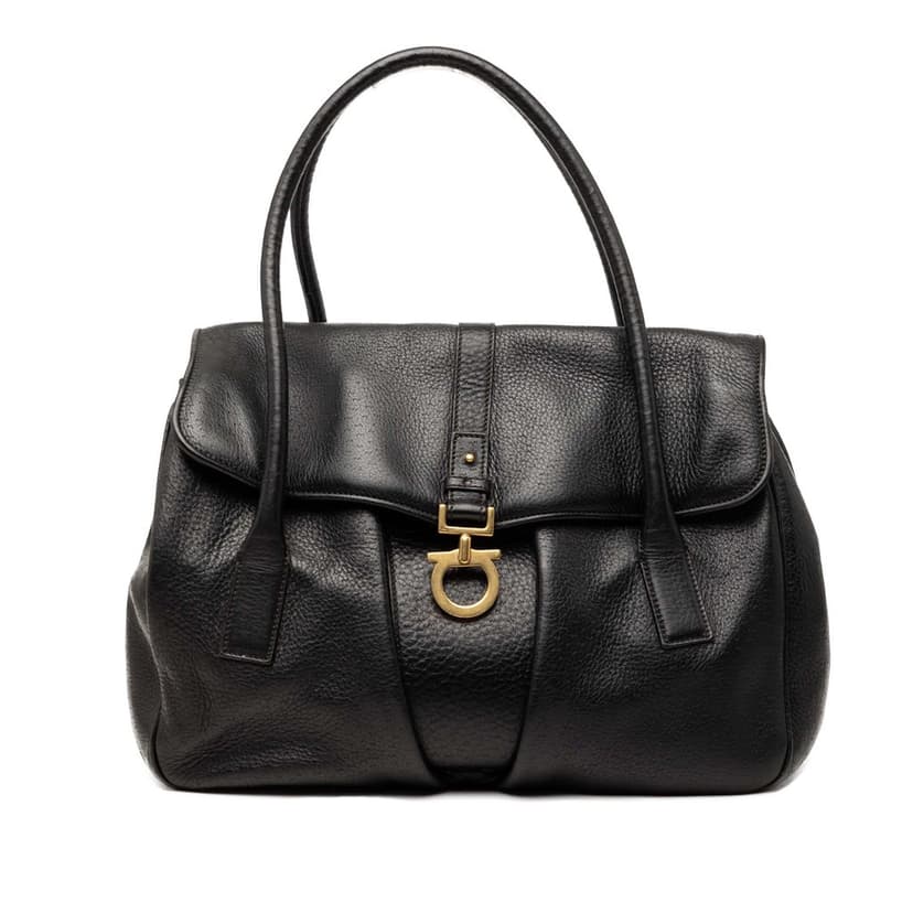 Salvatore Ferragamo Leather Gancini Flap Handbag