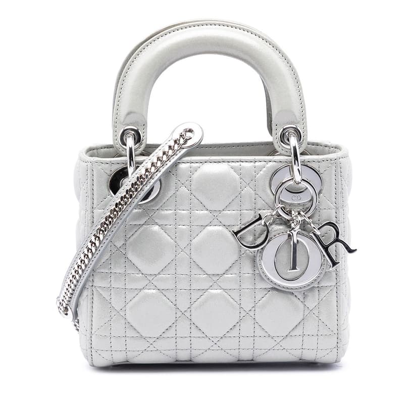 Dior Mini Iridescent Lambskin Cannage Lady Dior