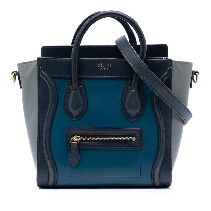 Celine Nano Tricolor Leather Luggage Tote