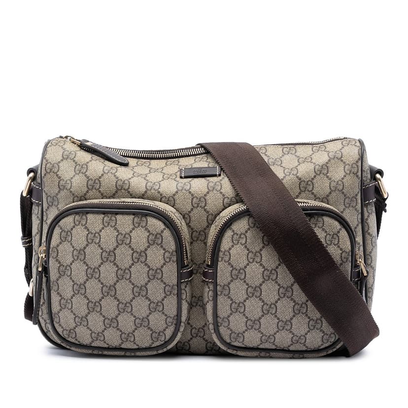 Gucci GG Supreme Double Pocket Crossbody