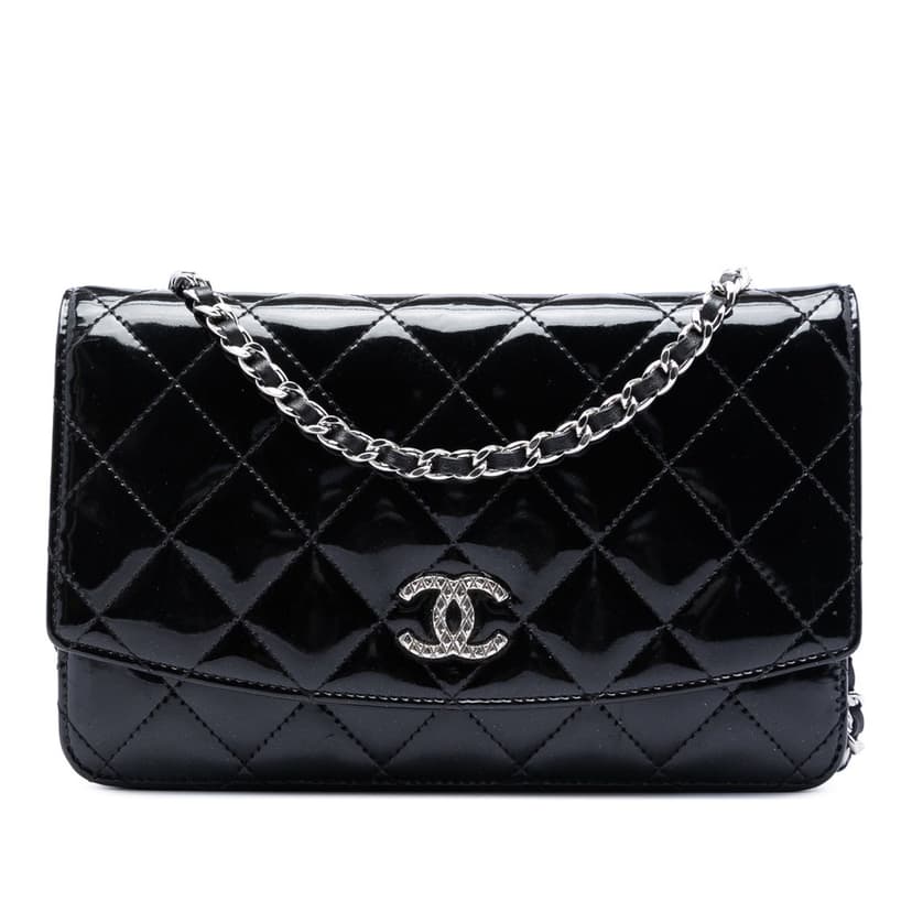 Chanel CC Quilted Patent Brilliant Wallet On Chain
