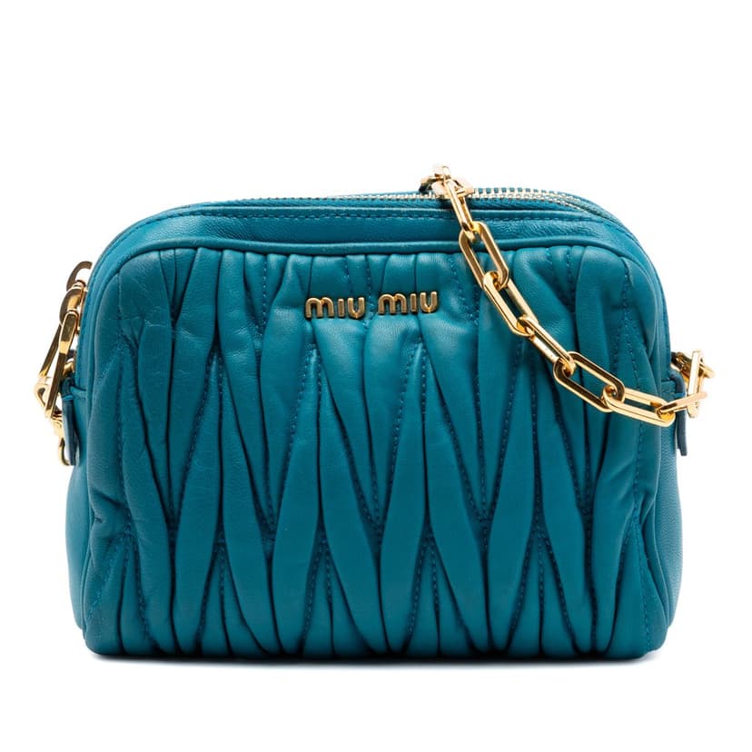 Miu Miu Quilted Leather Double Zip Camera Bag