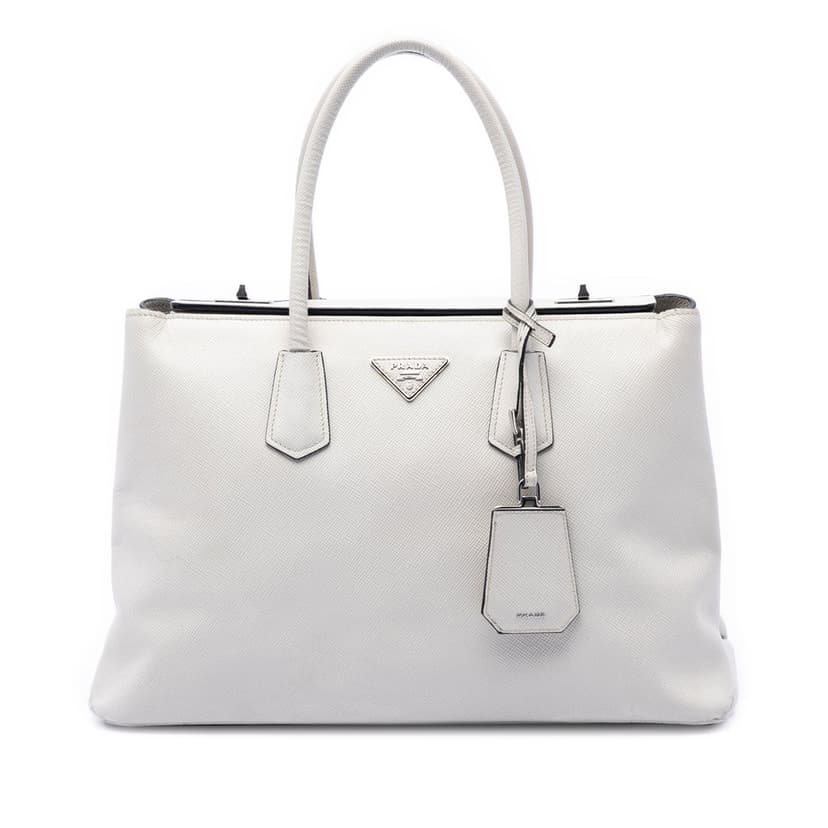 Prada Saffiano Cuir Turnlock Twin Satchel