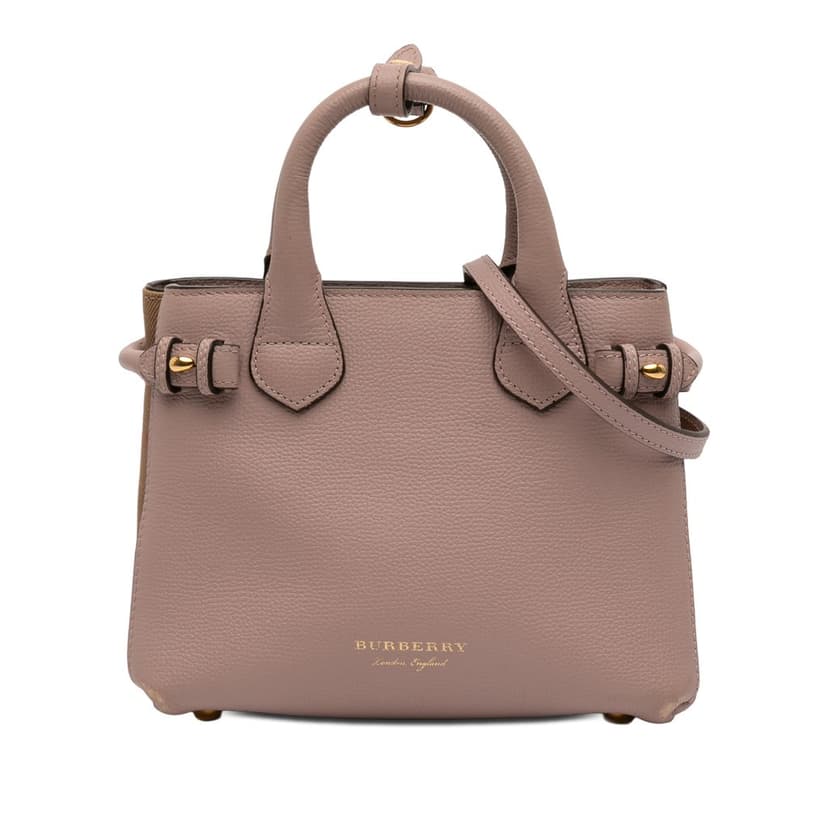 Burberry Small Leather and House Check Banner Satchel