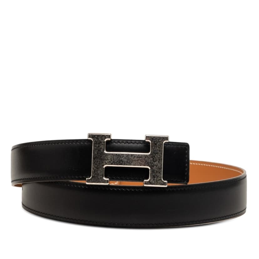 Hermès Box Calf Constance H Martelee Reversible Belt