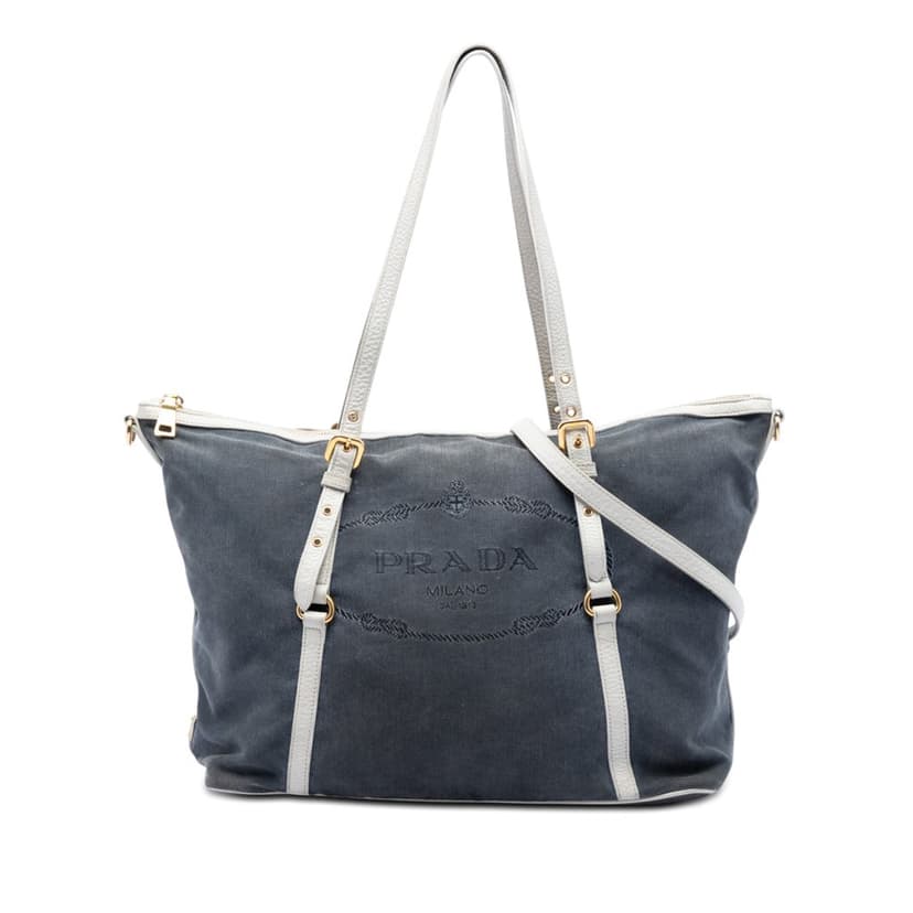 Prada Canvas Canapa Logo Satchel