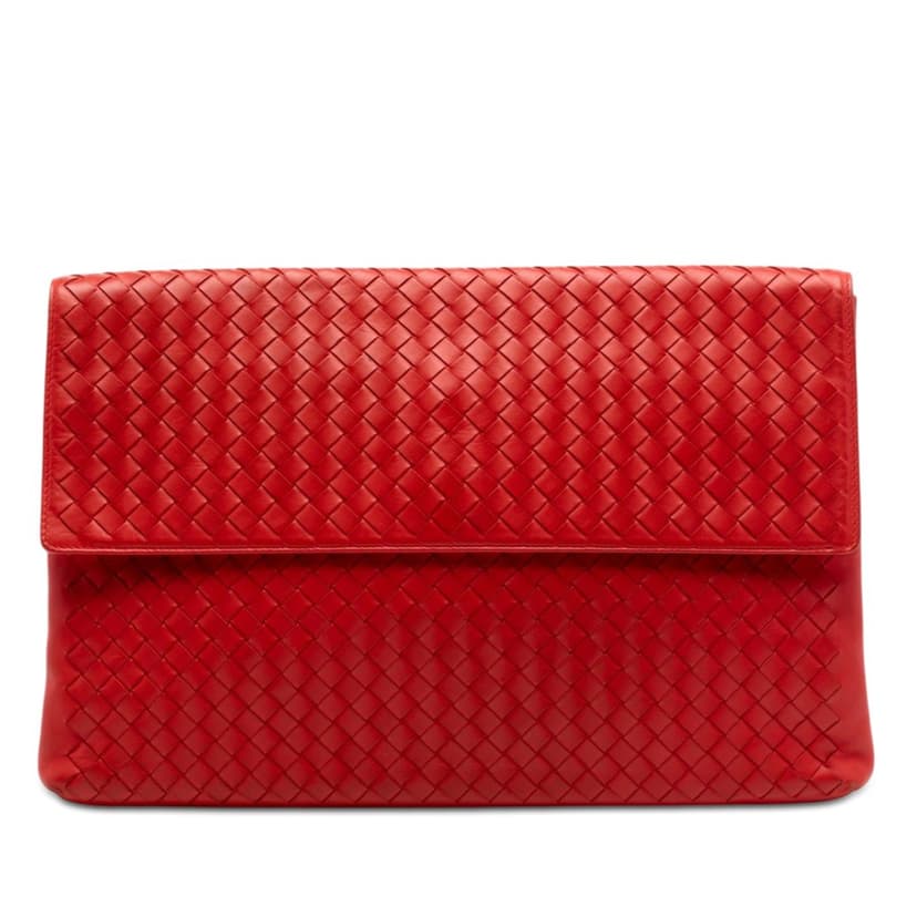 Bottega Veneta Nappa Intrecciato Portfolio Flap Clutch