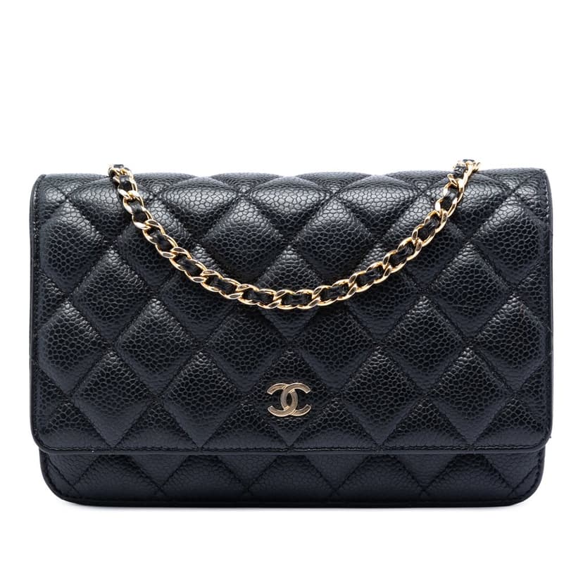 Chanel CC Quilted Caviar Wallet on Chain