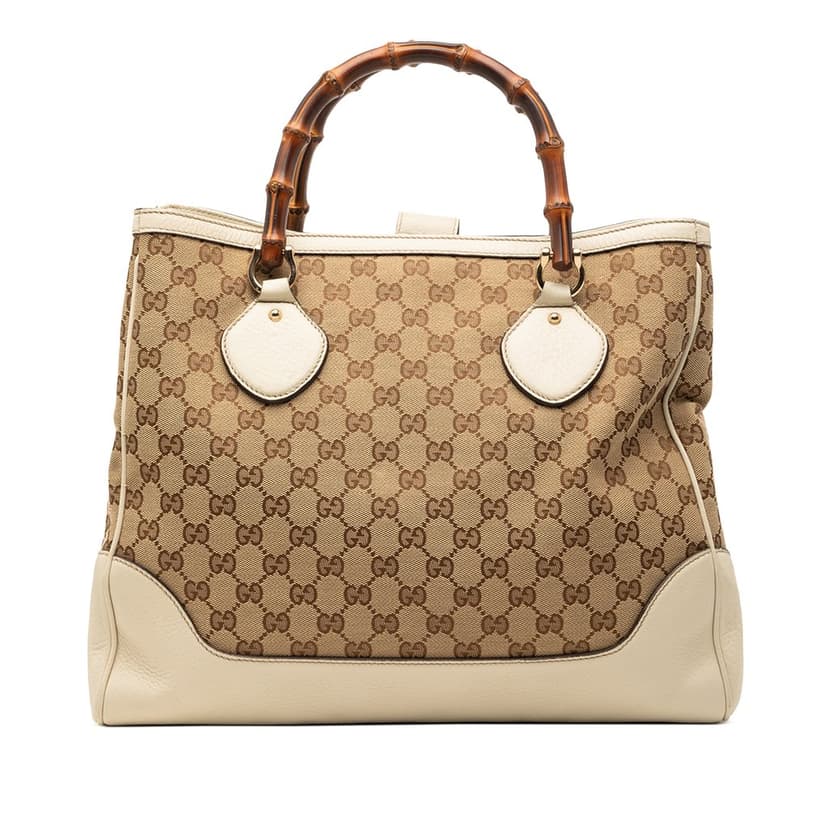 Gucci Medium GG Canvas Bamboo Diana Tote