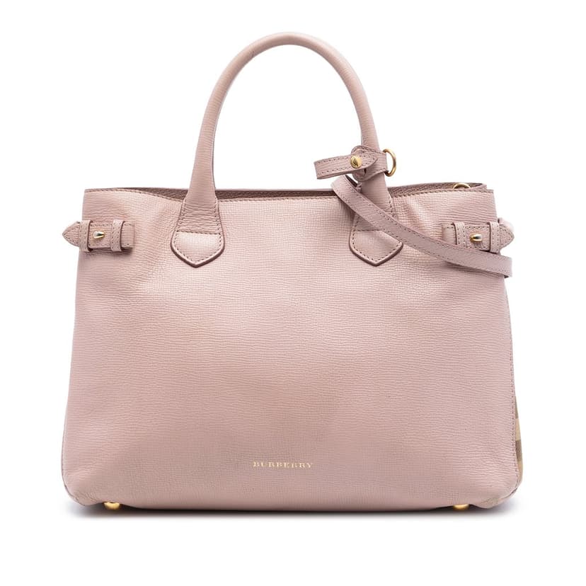 Burberry Medium Leather and House Check Banner Satchel