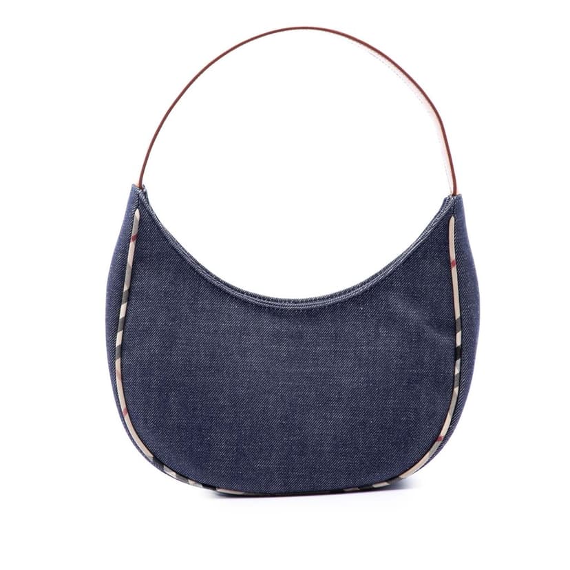 Burberry House Check Trimmed Denim Shoulder Bag