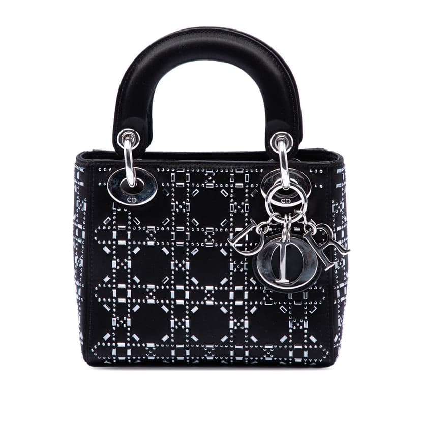 Dior Mini Velvet Cannage Strass Embellished Lady Dior