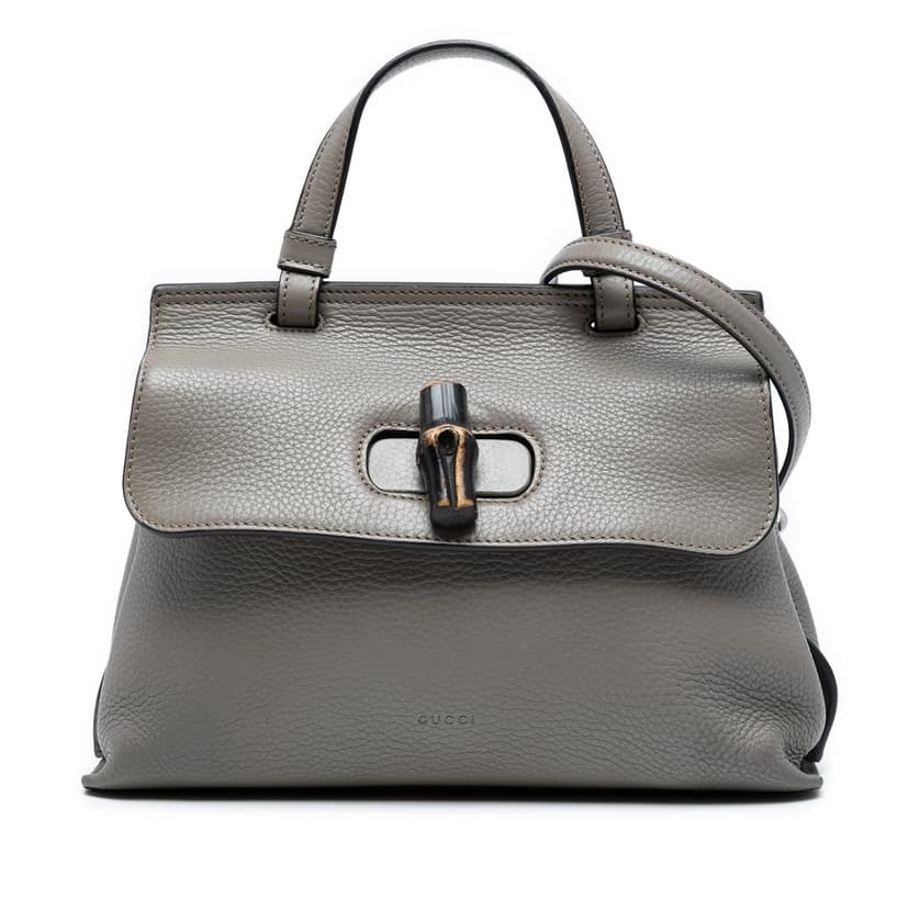 Gucci Small Leather Bamboo Daily Satchel