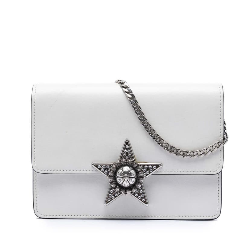 Miu Miu Smooth Leather Star Crystal Embellished Crossbody