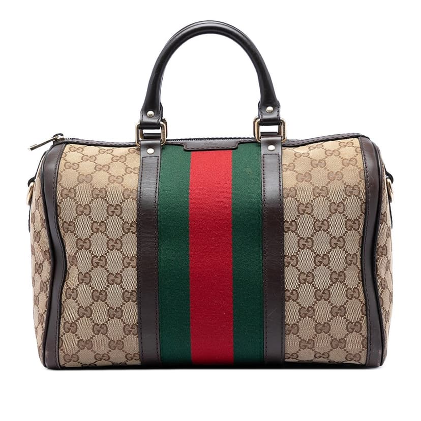 Gucci Medium GG Canvas Web Joy Boston Bag