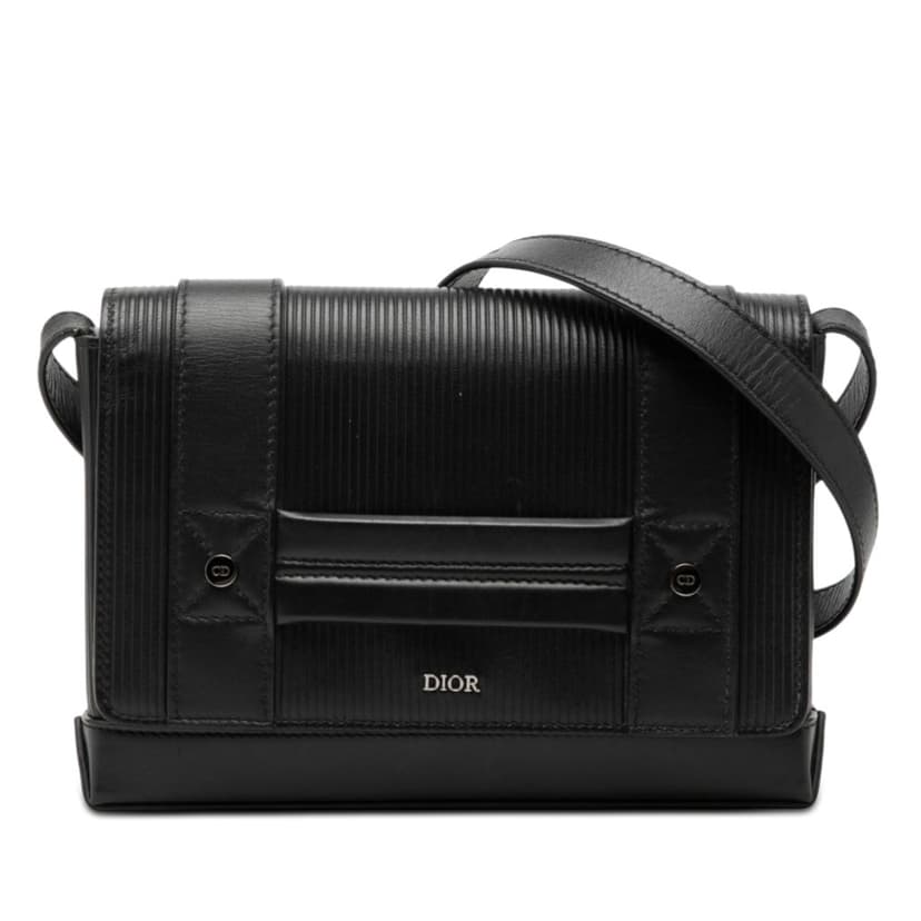 Dior Ribbed Calfskin Flap Messenger Bag