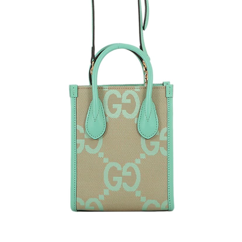 Gucci Mini Jumbo GG Canvas Interlocking G Satchel