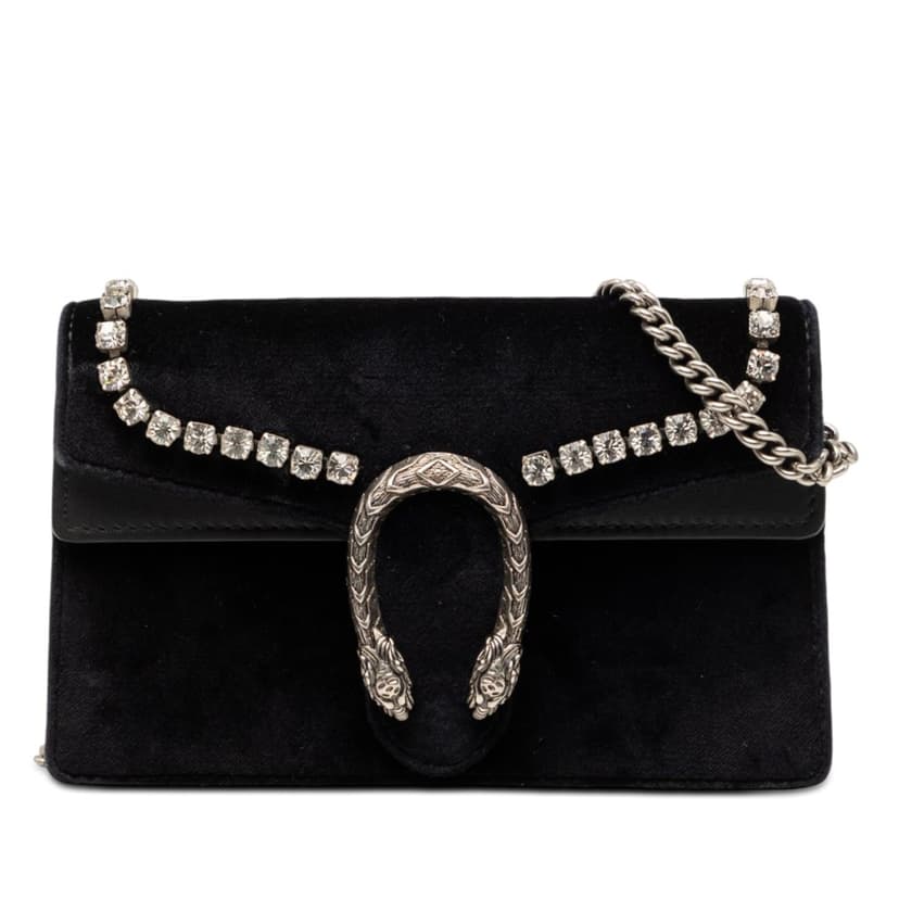 Gucci Mini Crystal Embellished Velvet Dionysus Crossbody
