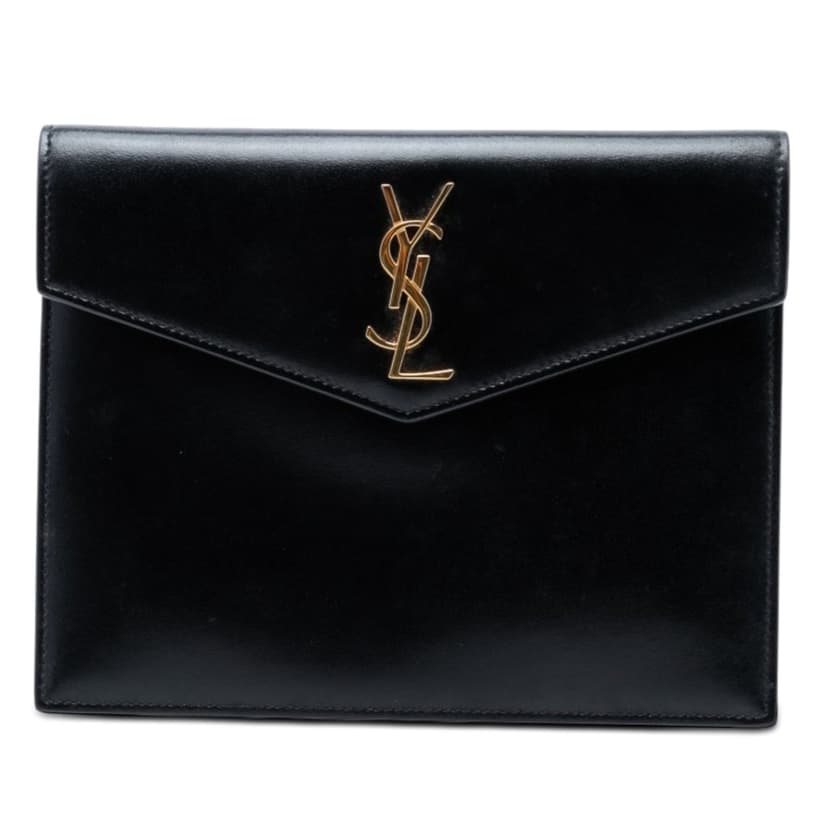 Saint Laurent Baby Smooth Shiny Calfskin Monogram Uptown Pouch
