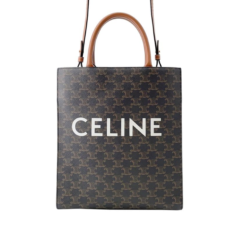 Celine Small Triomphe Coated Canvas Vertical Cabas Tote