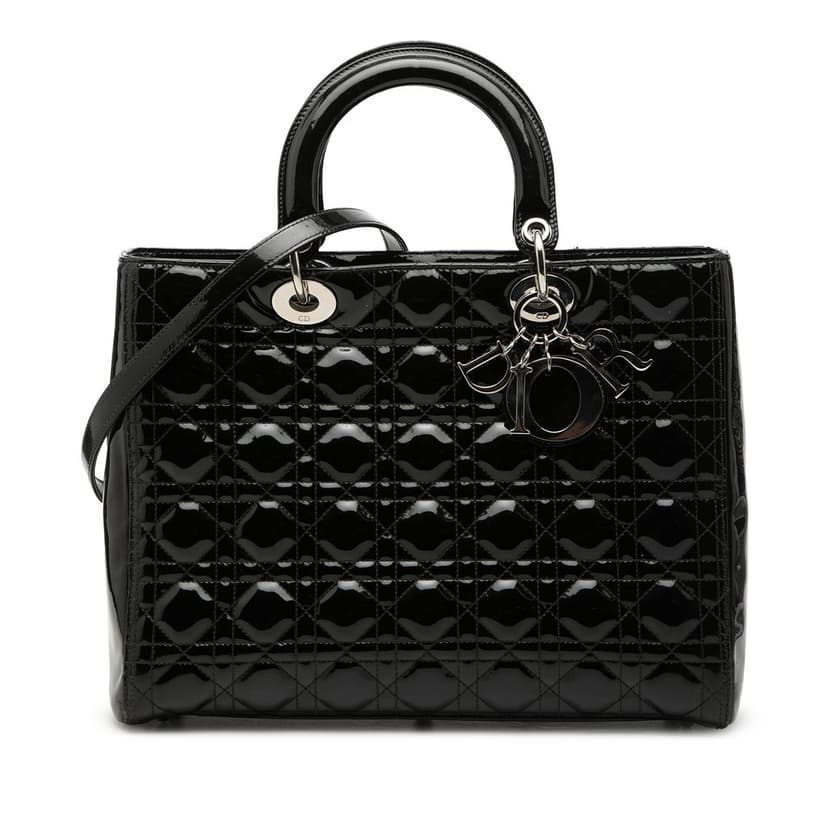 Dior Large Patent Cannage Lady Dior