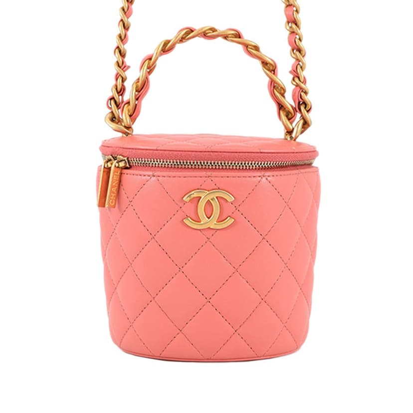 Chanel Quilted Lambskin Afternoon Tea Vanity Case with Chain