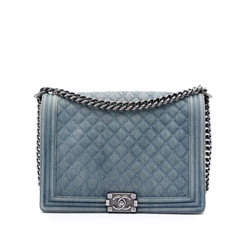 Chanel قلاب كبير مبطن من قماش الدنيم للأولاد