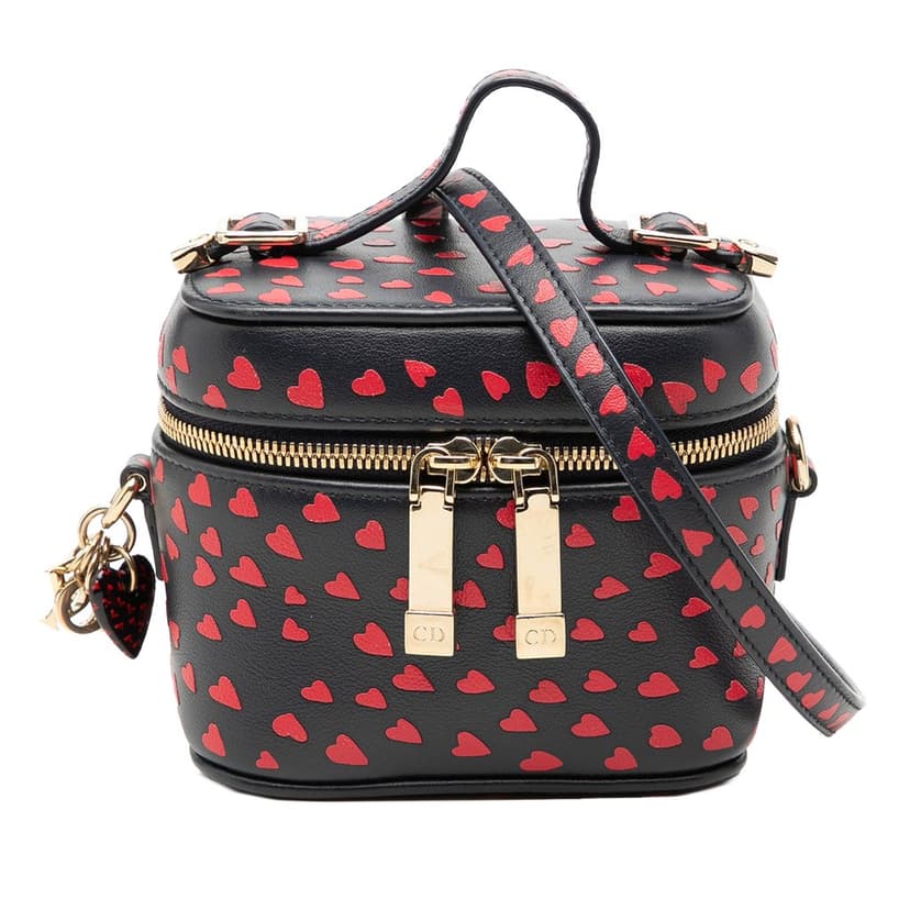 Dior Micro Lambskin Heart Print Lady Dior Vanity Case