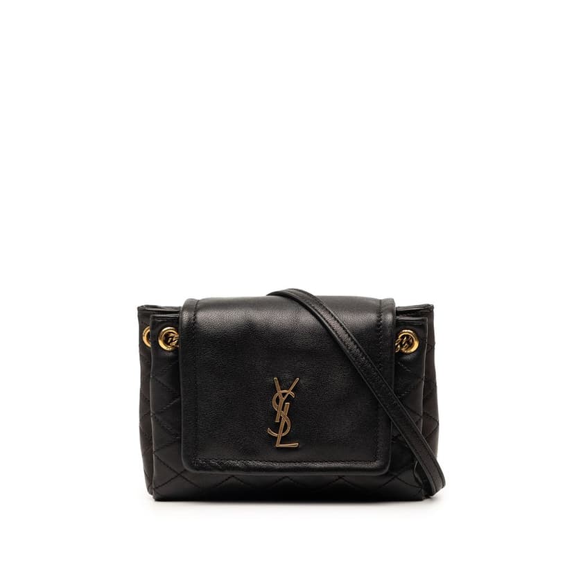 Saint Laurent Mini Quilted Lambskin Monogram Nolita Bag