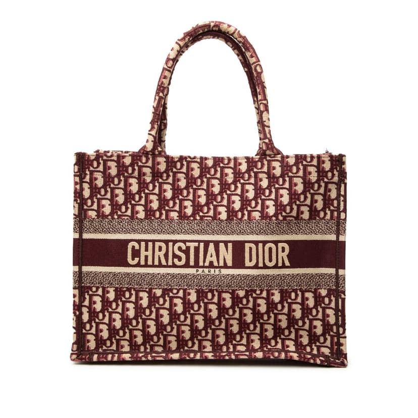 Dior Medium Oblique Embroidered Canvas Book Tote