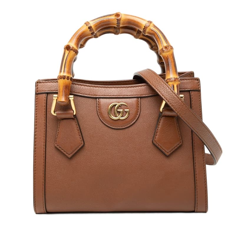 Gucci Mini Calfskin Bamboo Diana Satchel