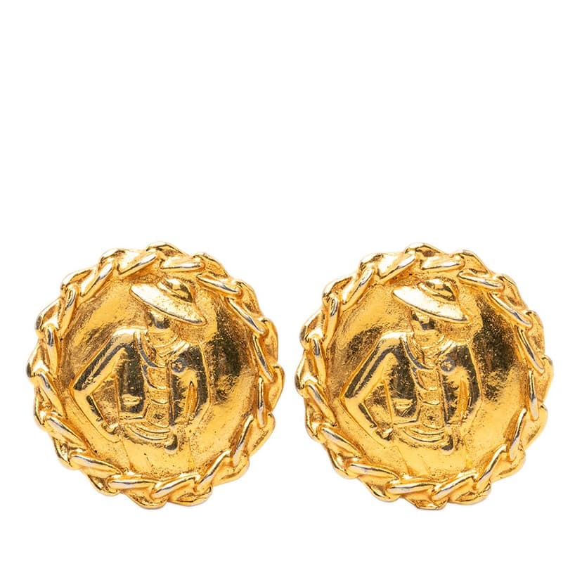 Chanel Gold Plated Mademoiselle Clip on Earrings
