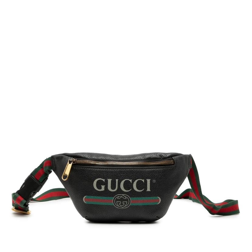 Gucci Small Grained Calfskin Logo Belt Bag