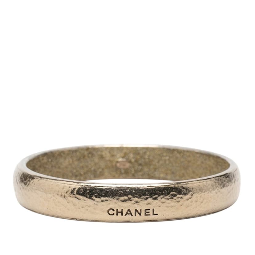 Chanel Gold Plated Logo Bangle