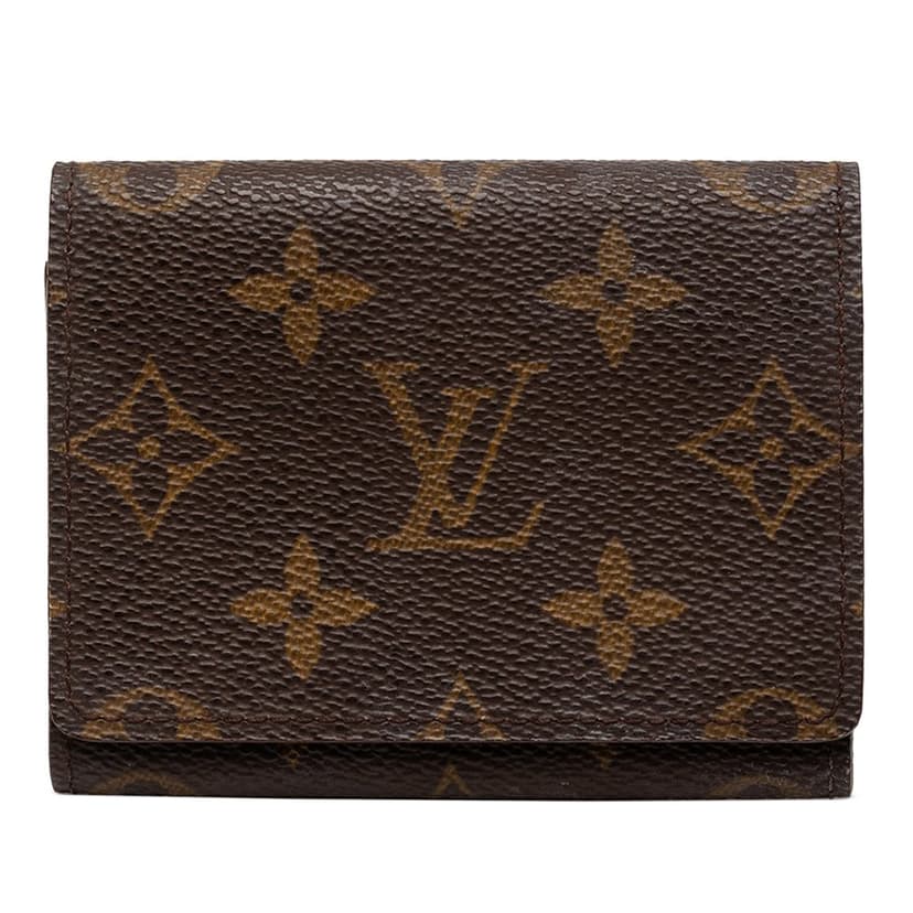 Louis Vuitton حامل بطاقات عمل على شكل ظرف مزخرف بشعار الأحرف الأولى