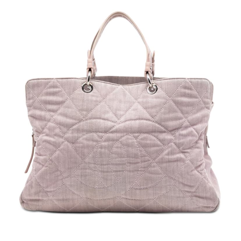 Chanel Large CC Quilted Denim Tote