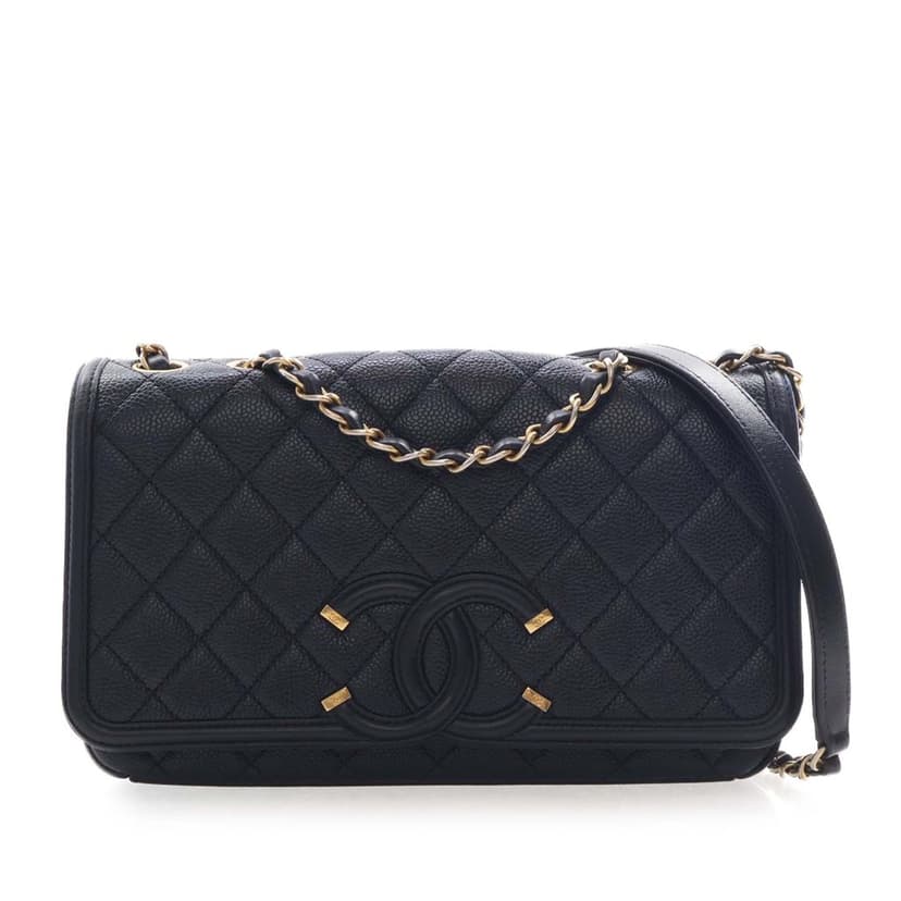 Chanel Medium Quilted Caviar CC Filigree Flap