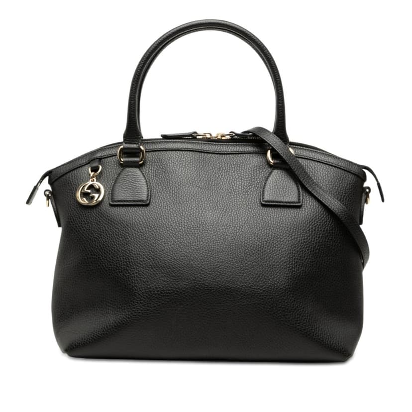 Gucci Medium Leather GG Charm Dome Satchel