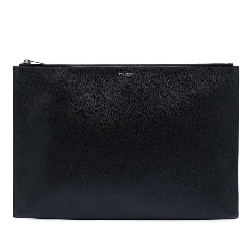 Saint Laurent Grain De Poudre Zip Document Holder