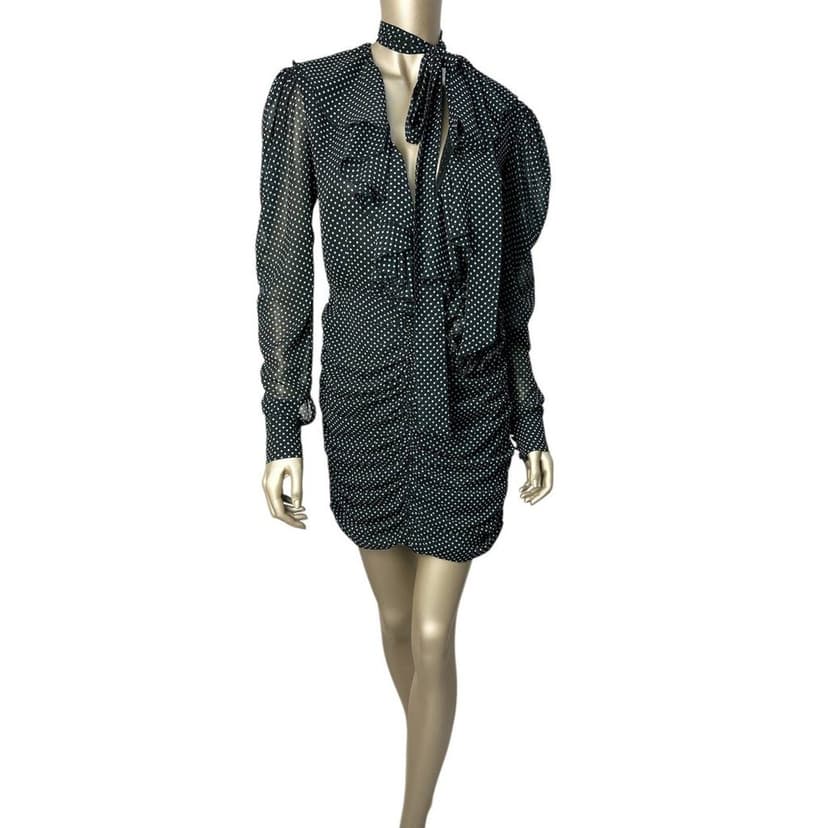 Unsigned Marianna Senchina Polka-dot Silk Scarf Mini Dress Sz.M Pre-owned